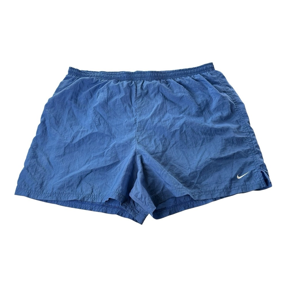 Nike Blue Swim Trunks Shorts Mesh Lined Embroidered Swoosh Men's XL Y2K Beach